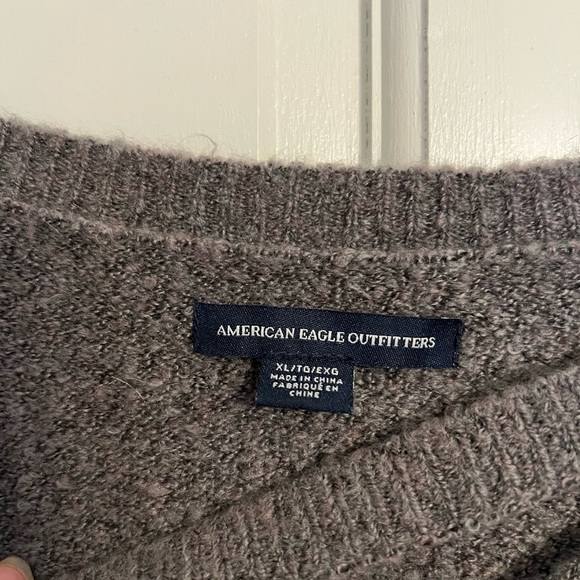 American Eagle Cross Over V Neck Sweater with Bell Sleeves - Picture 5 of 5